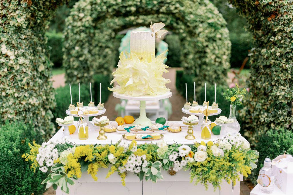 Kids outdoor party desert table