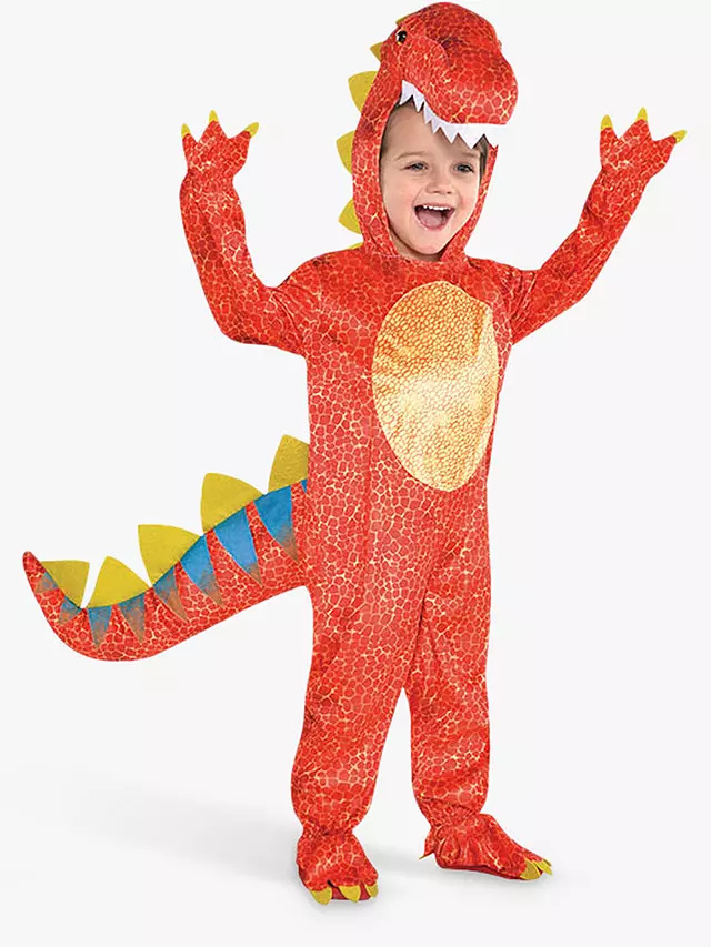 Child dressed up as a dinosaur for Halloween