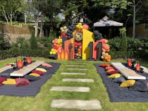 Summer garden party with Hunger Games themed decor